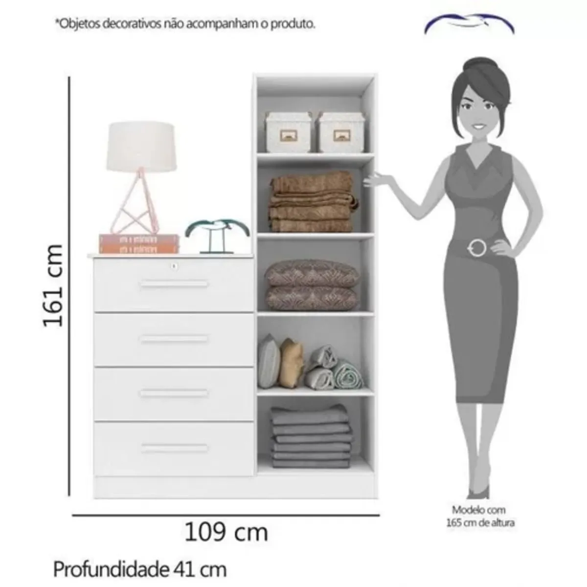 TU MESITA - Cómoda con espejo mas 4 cajones Bako Color Blanco TU MESITA