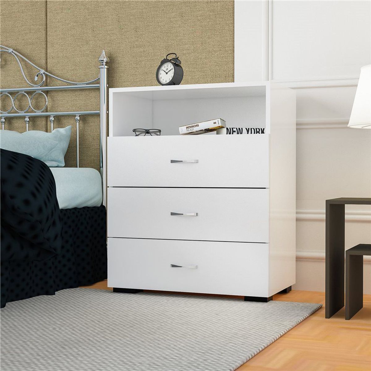 TU MESITA - Práctica Cómoda 3 cajones Murcia Color Blanco TU MESITA