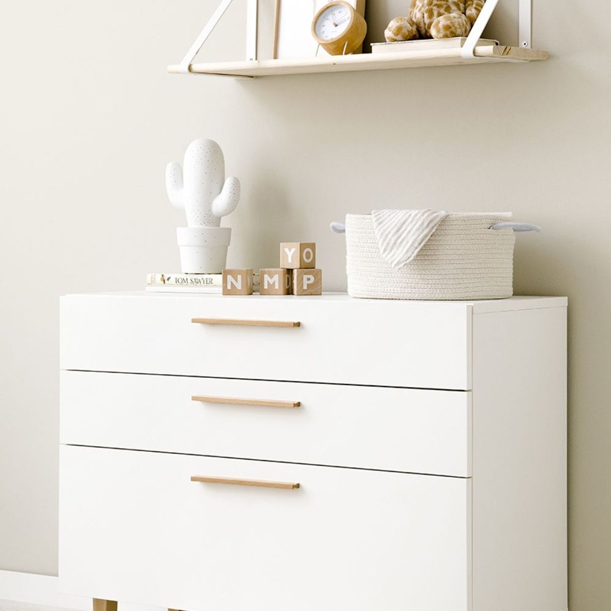 TU MESITA - Cómoda Infantil 3 cajones Kabul color Blanco TU MESITA