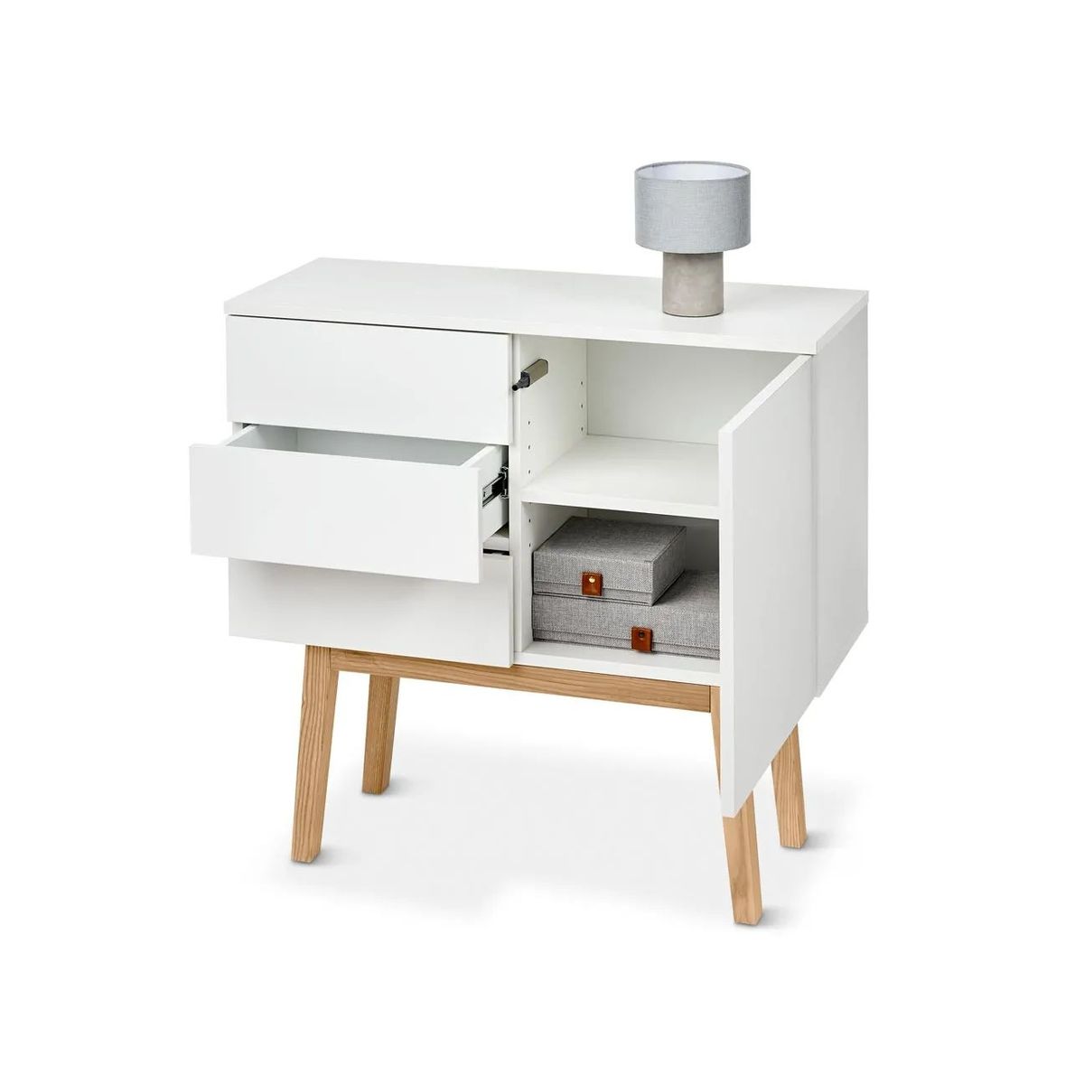 TU MESITA - Cómoda multiusos 3 cajones 1 puerta Portman color Blanco TU MESITA