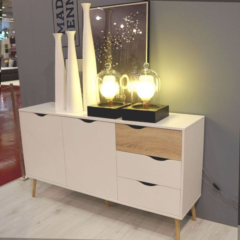 TU MESITA - Cómoda Larga Matilde 2 puertas 3 cajones TU MESITA color Blanco/Duna