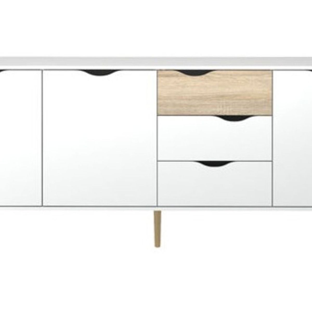 TU MESITA - Cómoda Larga Matilde 3 cajones 3 puertas TU MESITA color Blanco/Duna