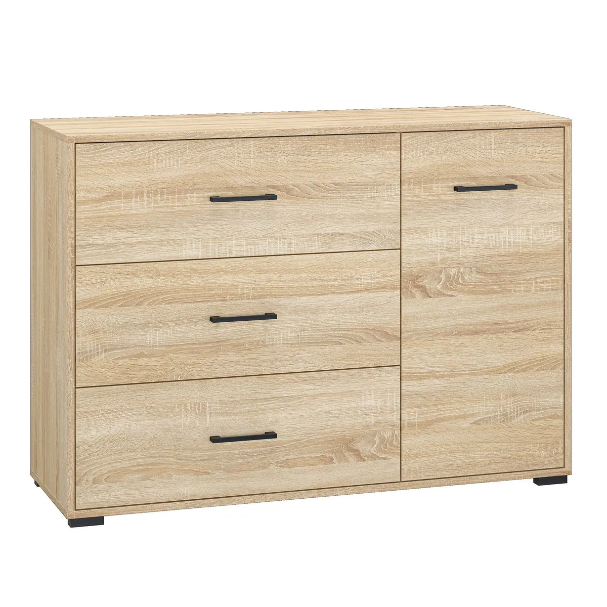 TU MESITA - Cómoda Juvenil Karol color Macadamia 3 cajones 1 puerta TU MESITA