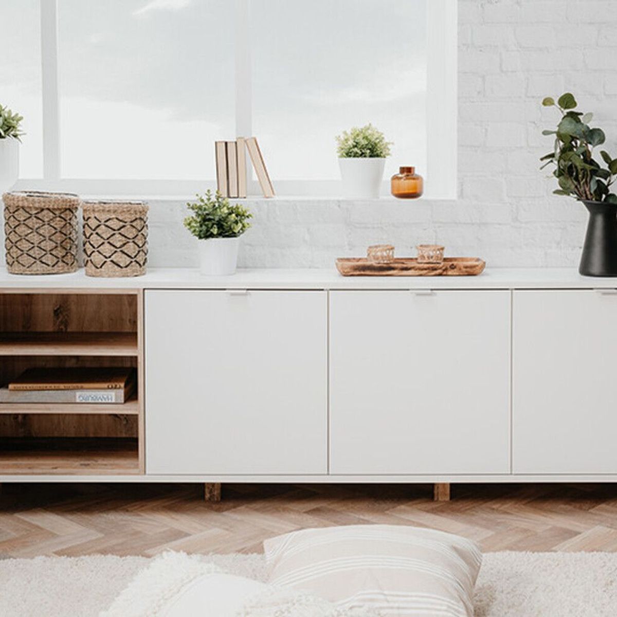TU MESITA - Cómoda Moderna Marsella color Blanco 3 puertas TU MESITA