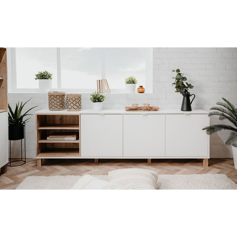 TU MESITA - Cómoda Moderna Marsella color Blanco 3 puertas TU MESITA