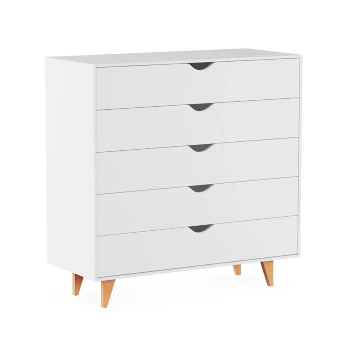 TU MESITA - Cómoda Vertical Sofia color Blanco 5 cajones TU MESITA