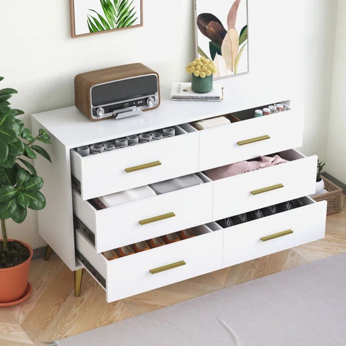 TU MESITA - Cómoda Clásica Marita 6 cajones color Blanco TU MESITA