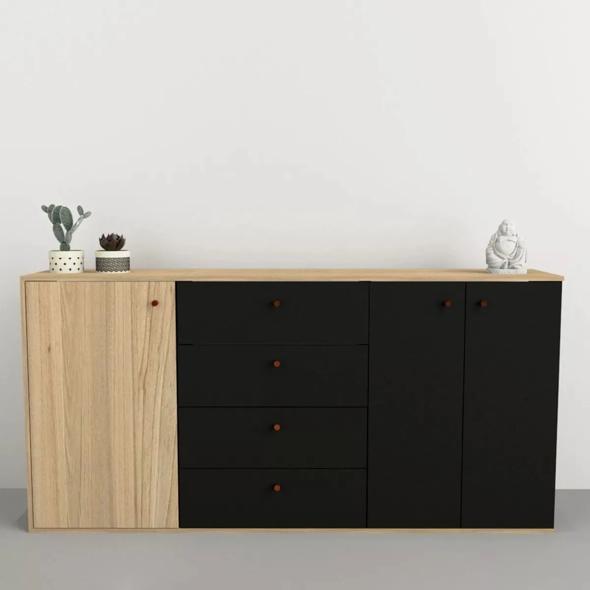 TU MESITA - Cómoda Moderna Francis 3 puertas 4 cajones TU MESITA