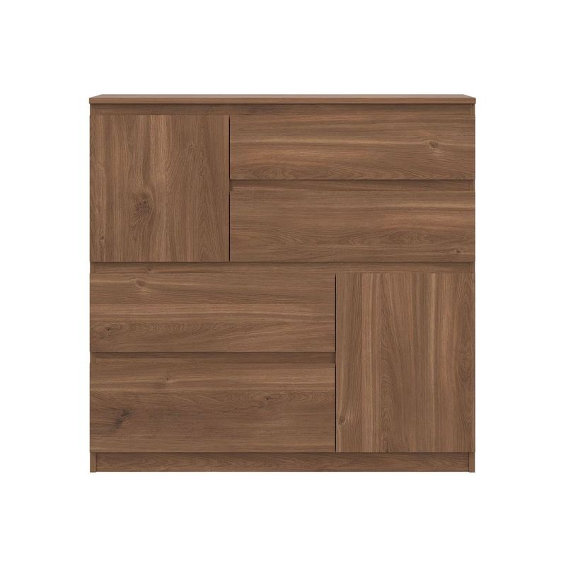 TU MESITA - Cómoda Moderna Mateo 4 cajones 2 puertas TU MESITA color Marrón