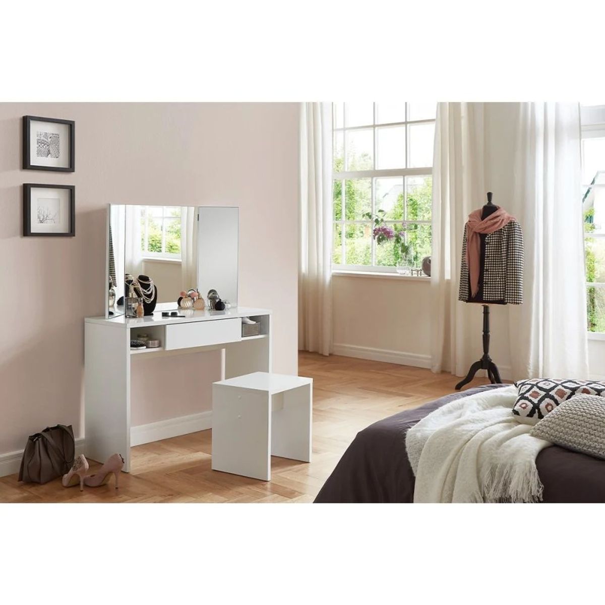 TU MESITA - Tocador Volter Blanco 100cm Espejo