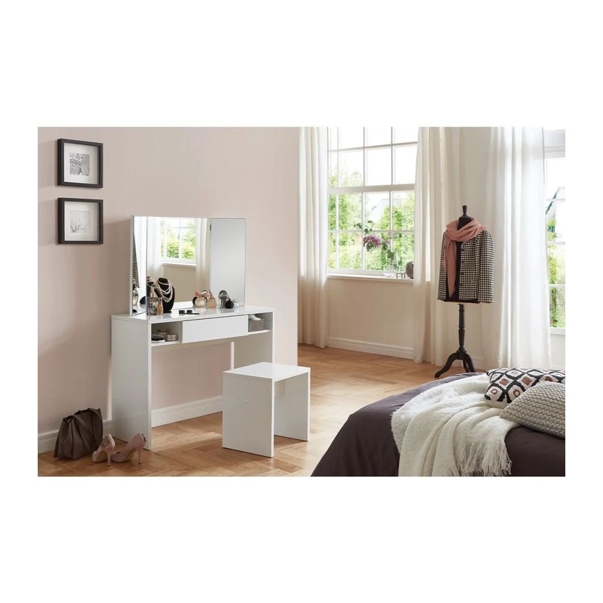 TU MESITA - Tocador Volter Blanco 100cm Espejo