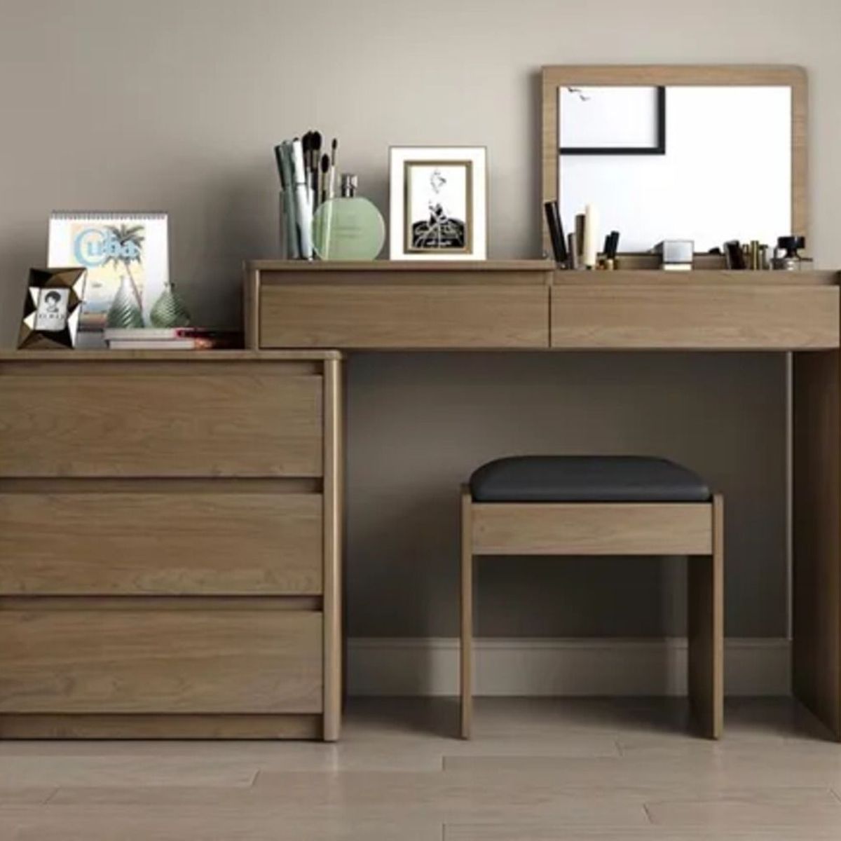 TU MESITA - Tocador Contemporáneo Montserrat Marrón 130cm