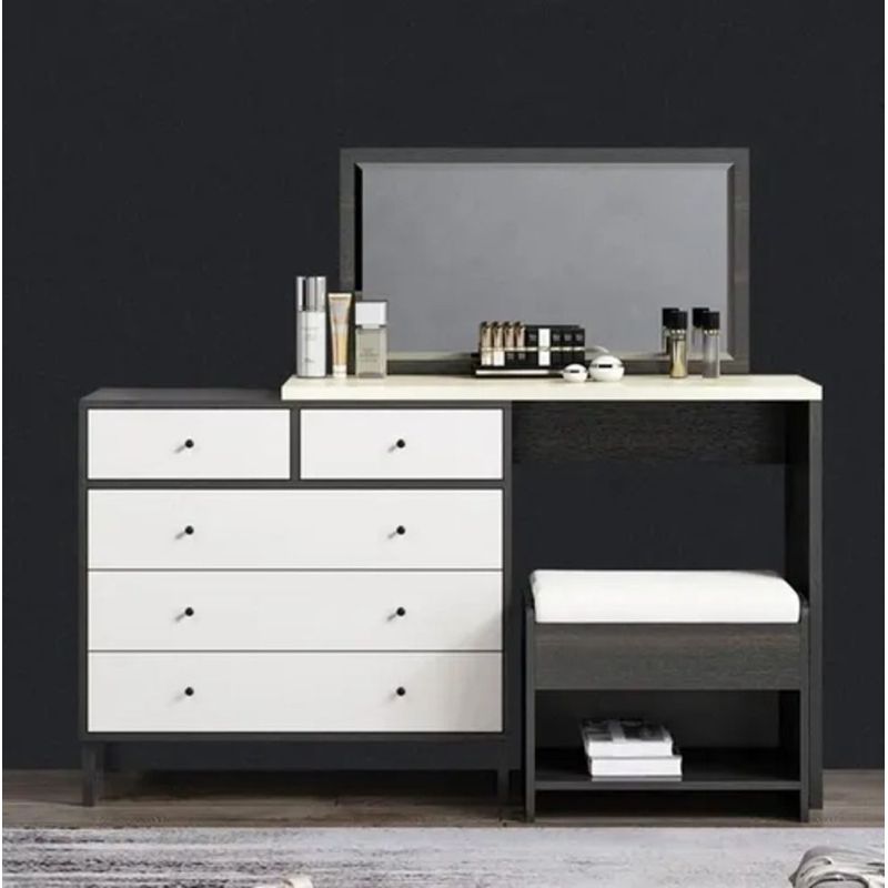 TU MESITA - Tocador Contemporáneo Arismendi Blanco-Negro 138cm