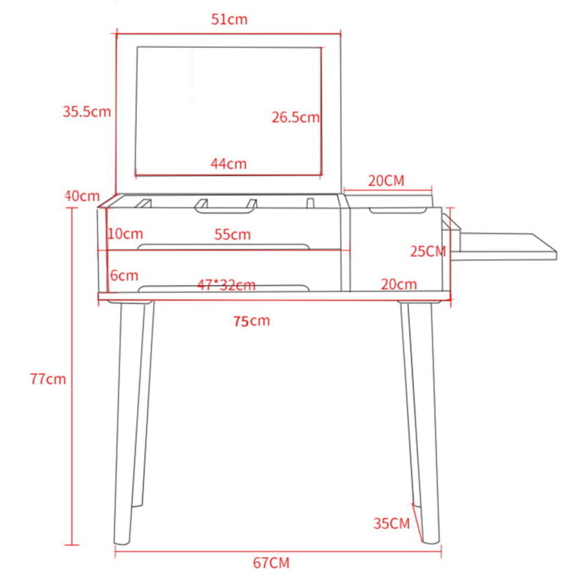 TU MESITA - Tocador Juvenil práctico Leyla color Blanco TU MESITA