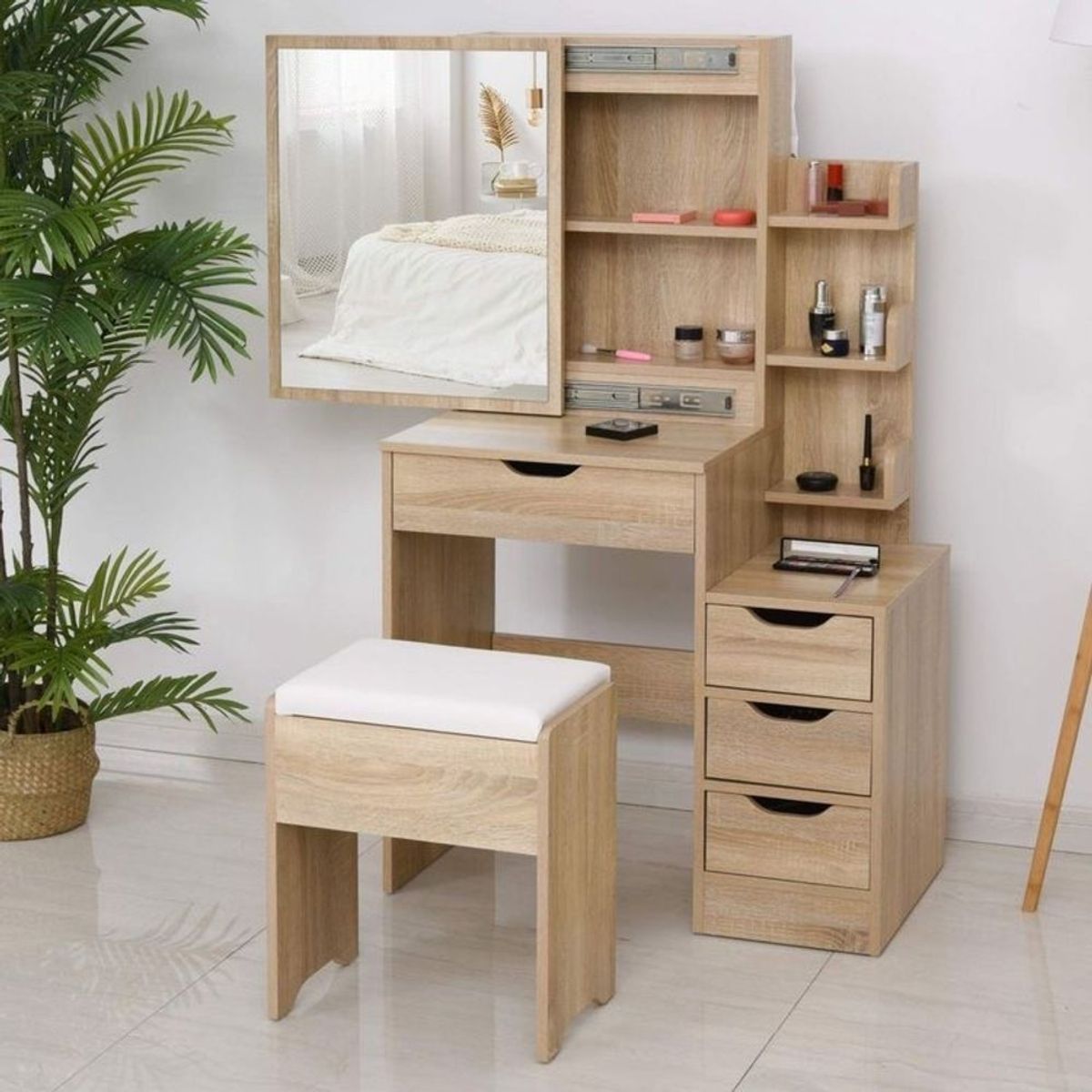 TU MESITA - Tocador Moderno Zublo 4 Cajones