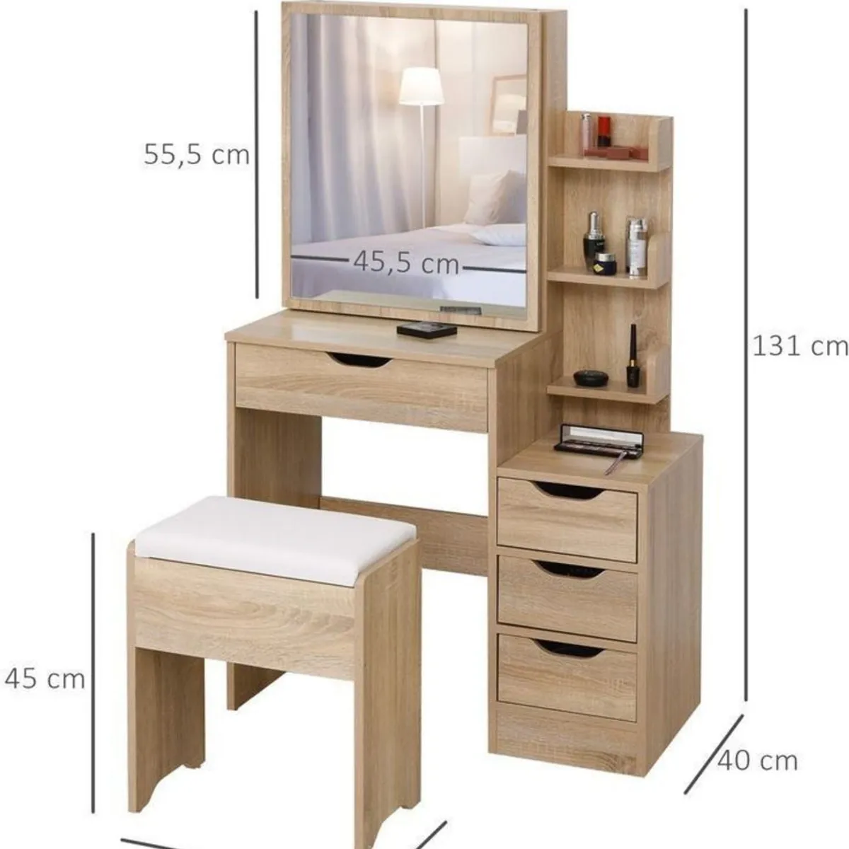 TU MESITA - Tocador Moderno Zublo 4 Cajones