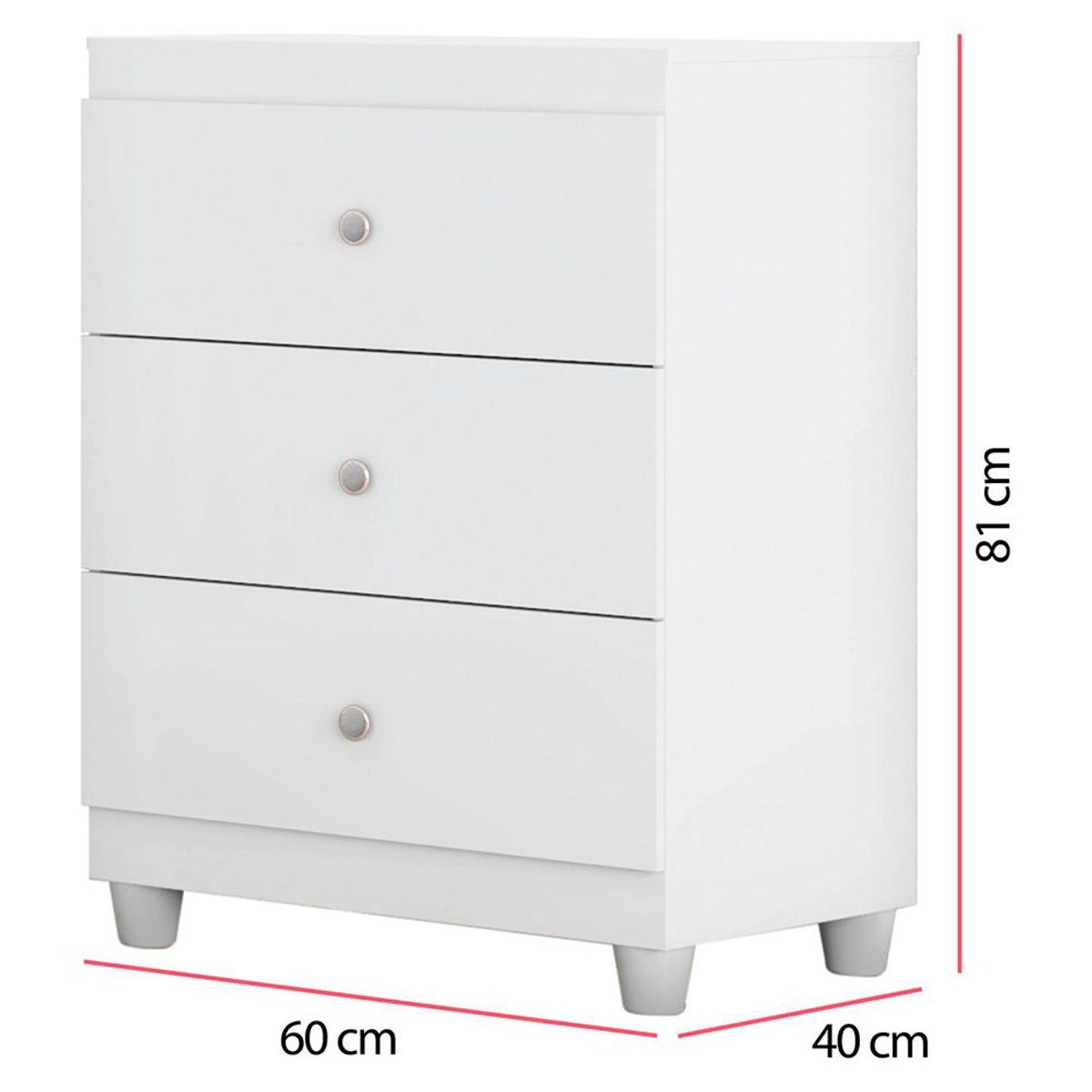 TU MESITA - Cómoda Minimalista Cool Kids Blanca 60 cm