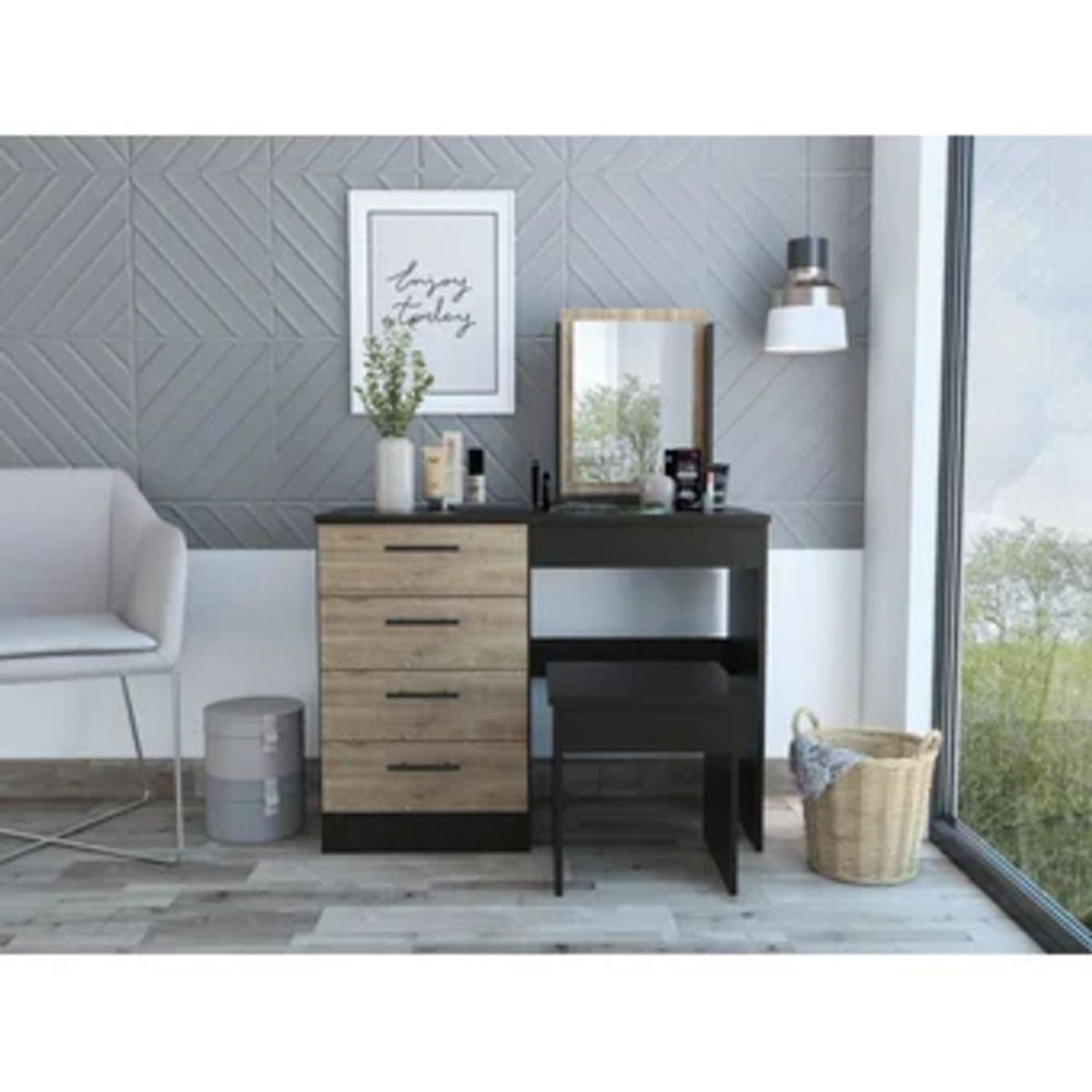 TU MESITA - Tocador Contemporáneo Laiz Marrón 126cm