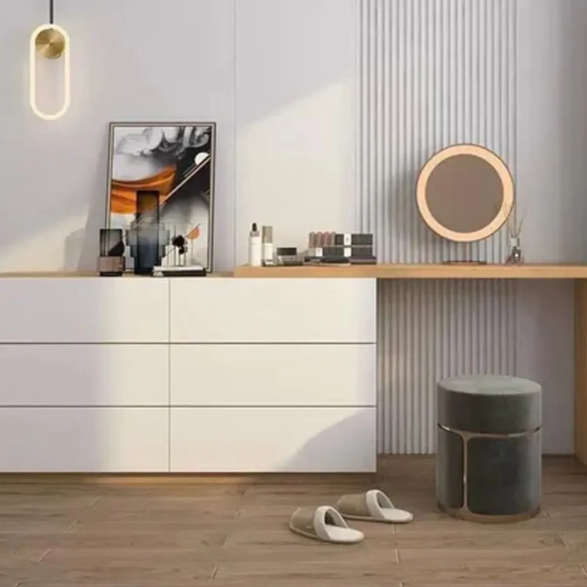 TU MESITA - Tocador Contemporáneo Vico Blanco 210 cm