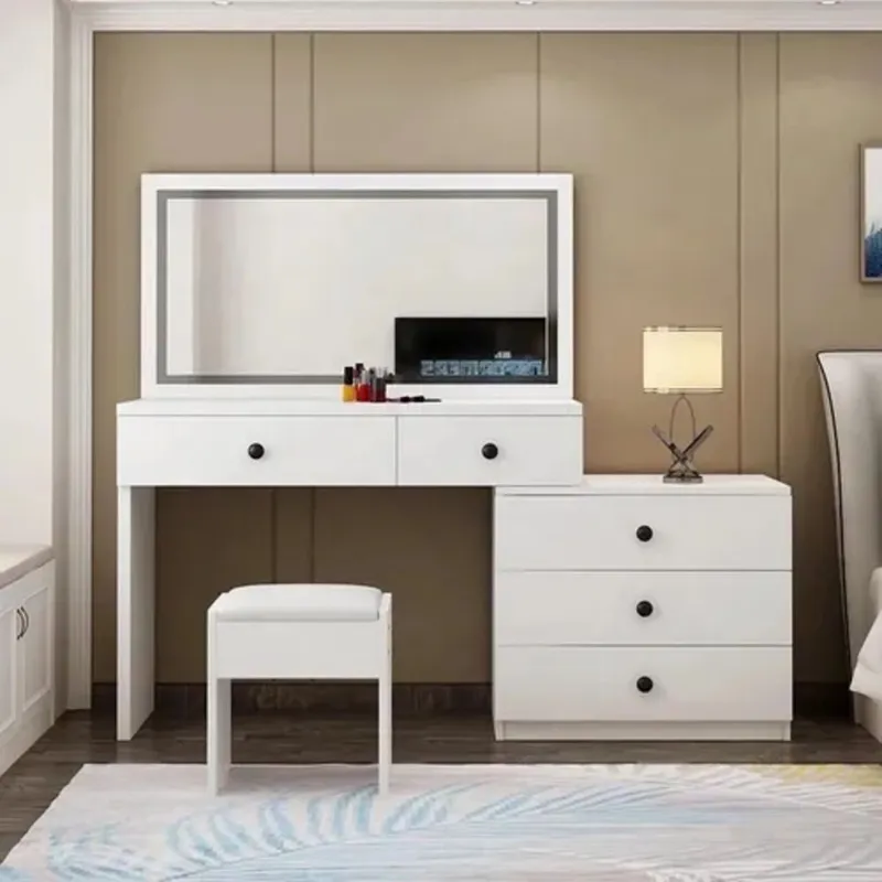 TU MESITA - Tocador Contemporáneo Rusó Blanco 140cm