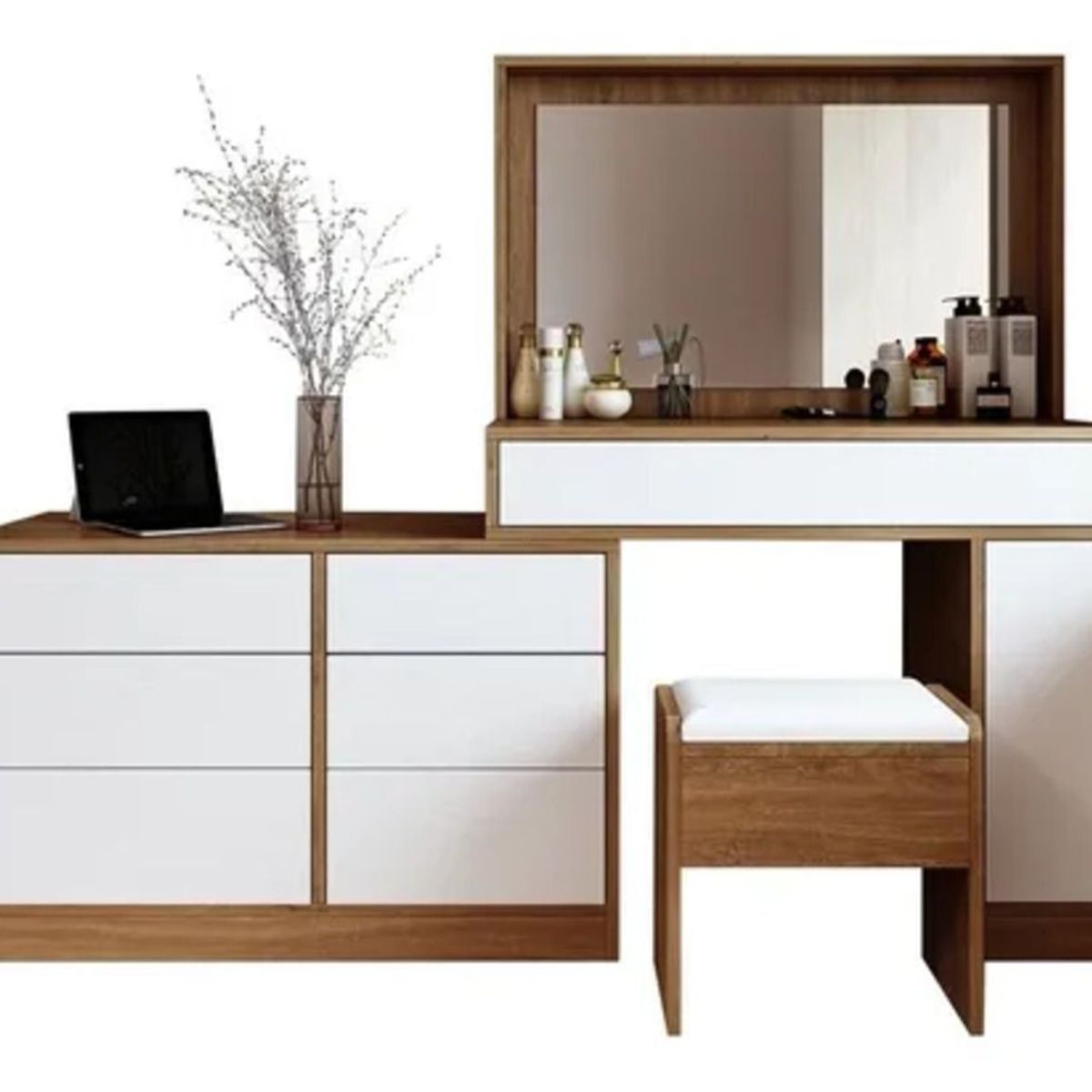 TU MESITA - Tocador Contemporáneo Caldo Marrón 180cm