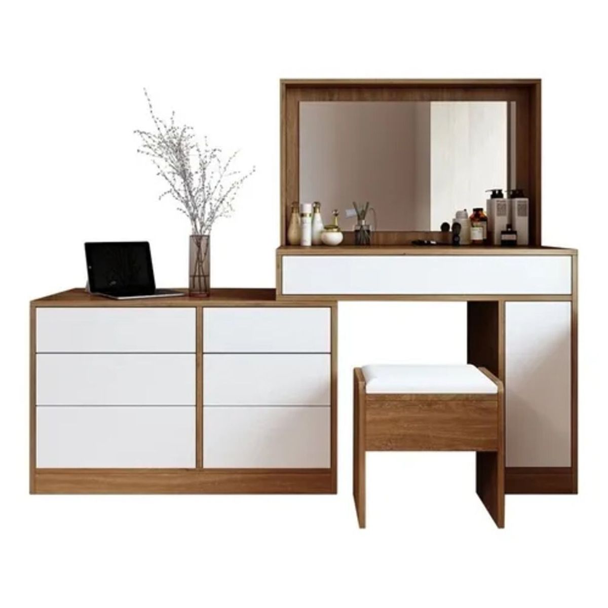 TU MESITA - Tocador Contemporáneo Caldo Marrón 180cm