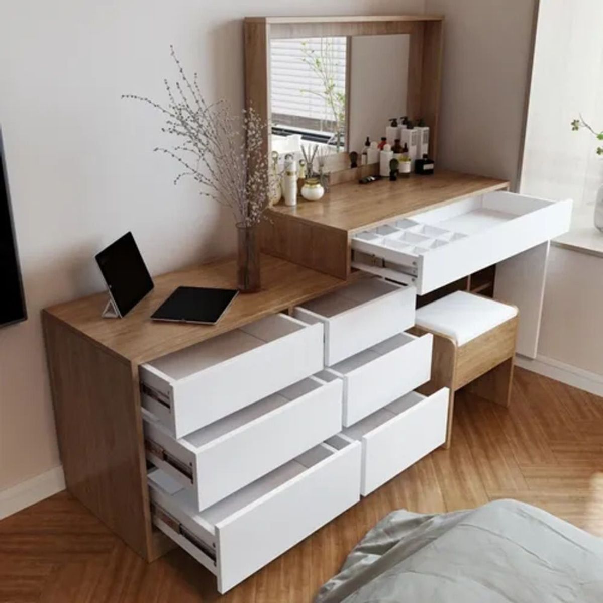 TU MESITA - Tocador Contemporáneo Caldo Marrón 180cm