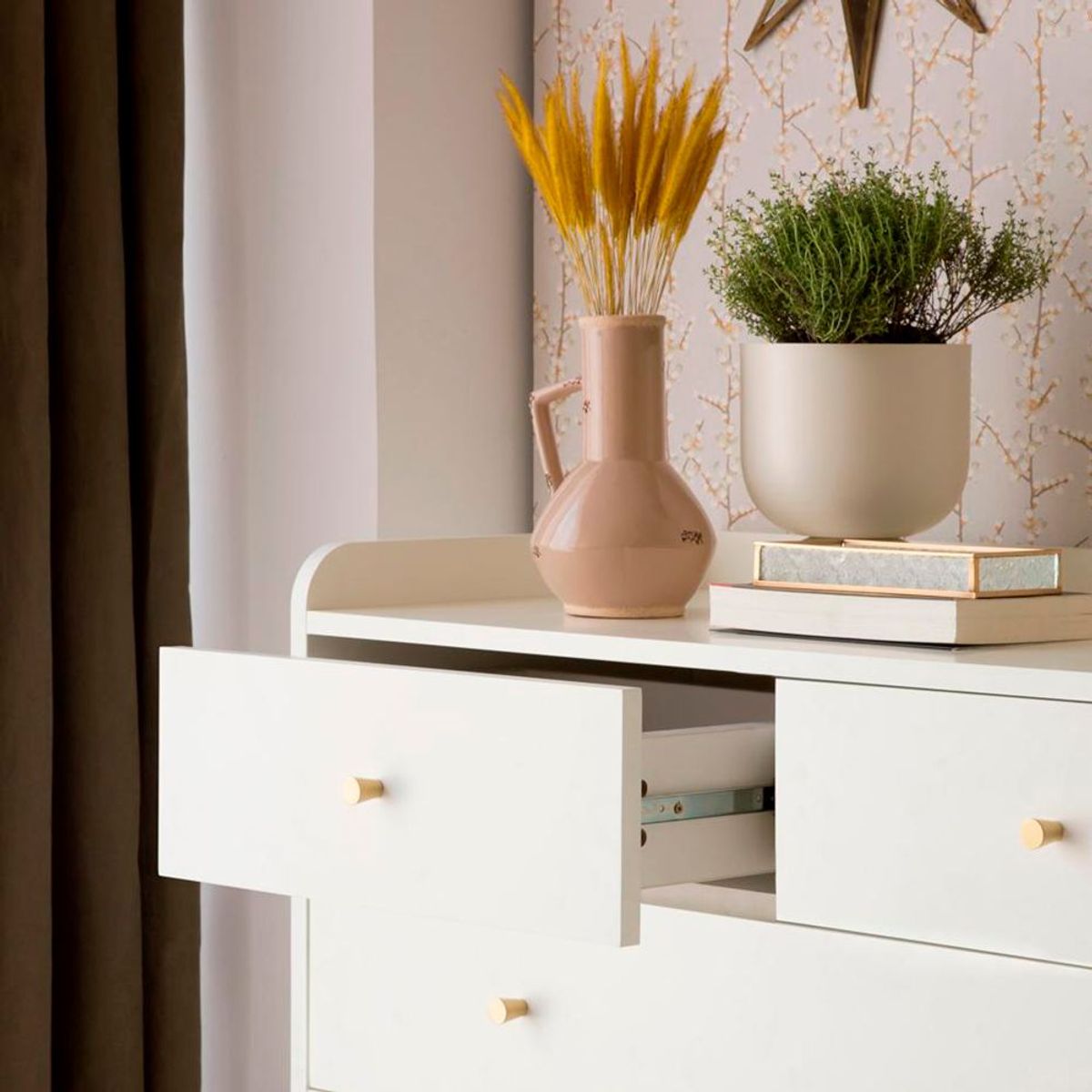 TU MESITA - Cómoda Moderna Lake 5 Cajones Blanco