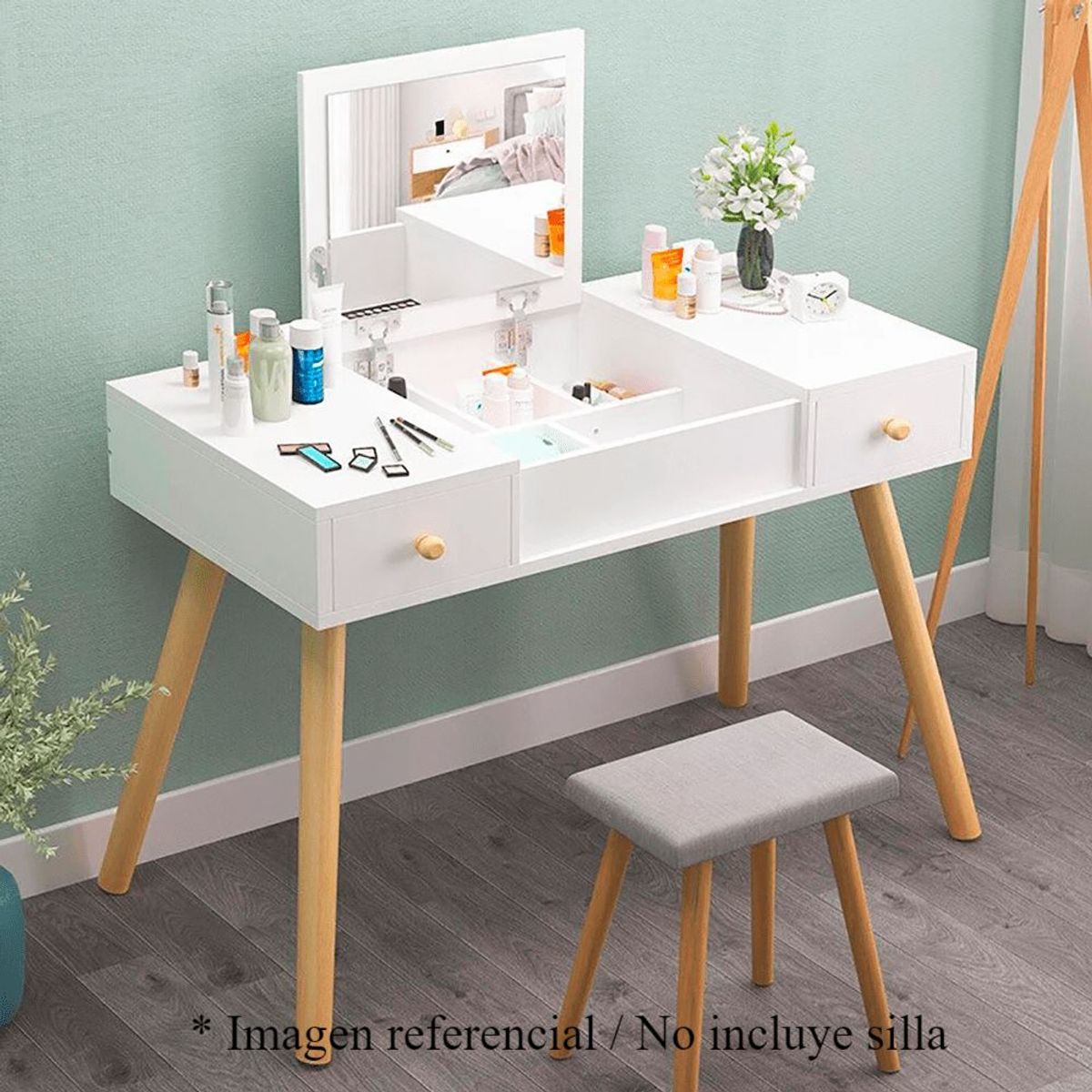 TU MESITA - Tocador Vintage Cosmetic Blanco 100 cm