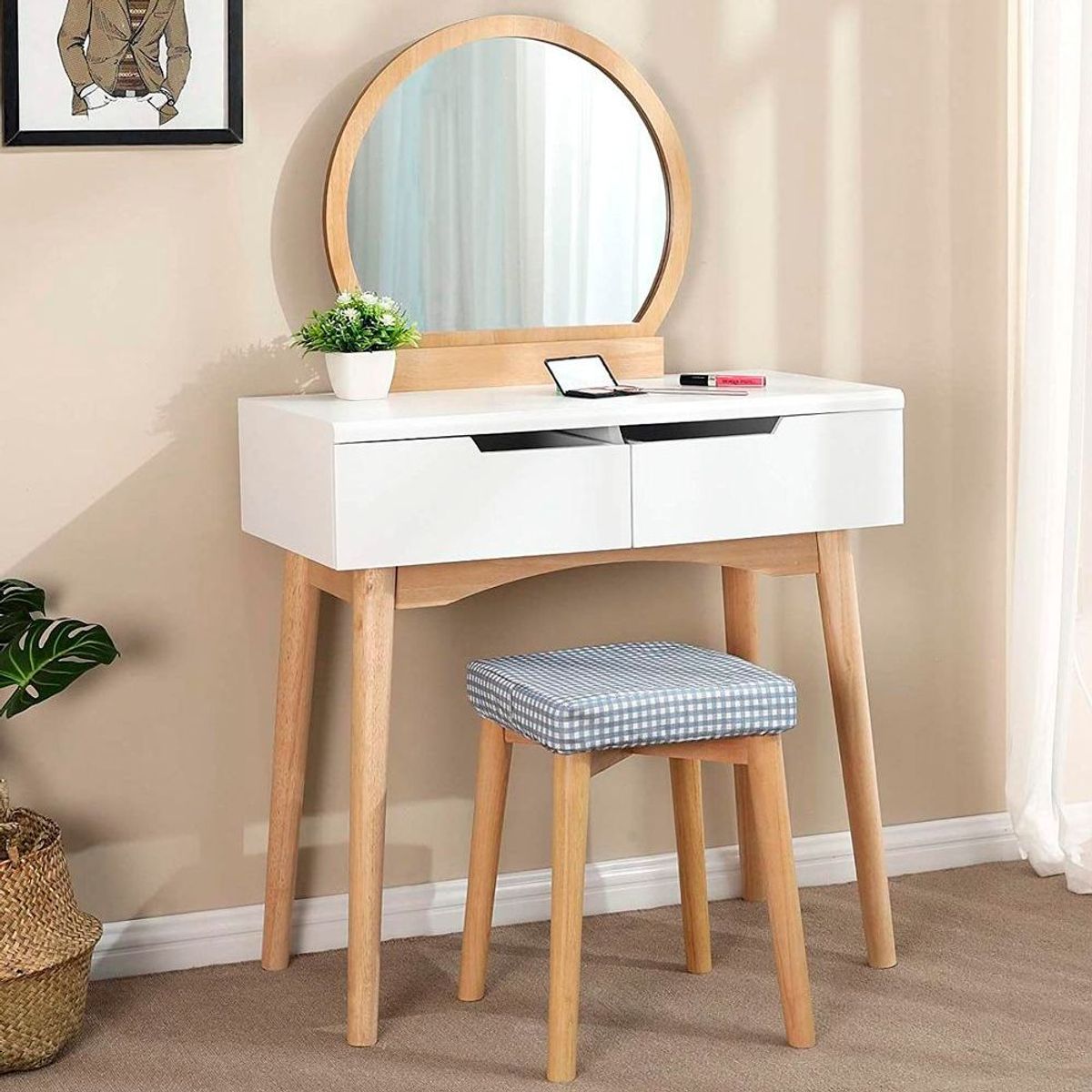 TU MESITA - Tocador Moderno Reflection Blanco/Duna