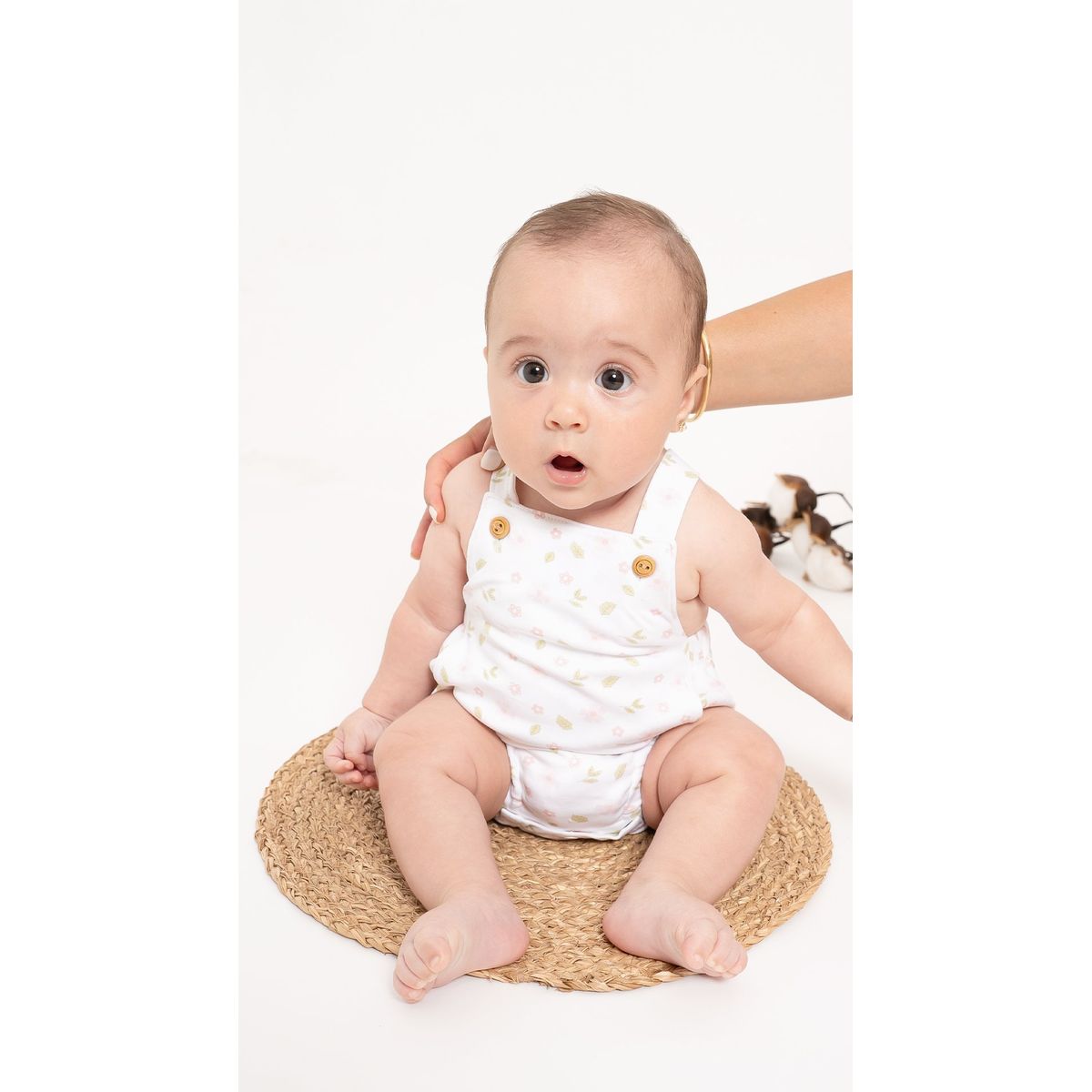 WAWA PIMA - OVEROL BOMBACHO FLORAL PARA BEBÉ 100%  ALGODÓN PIMA