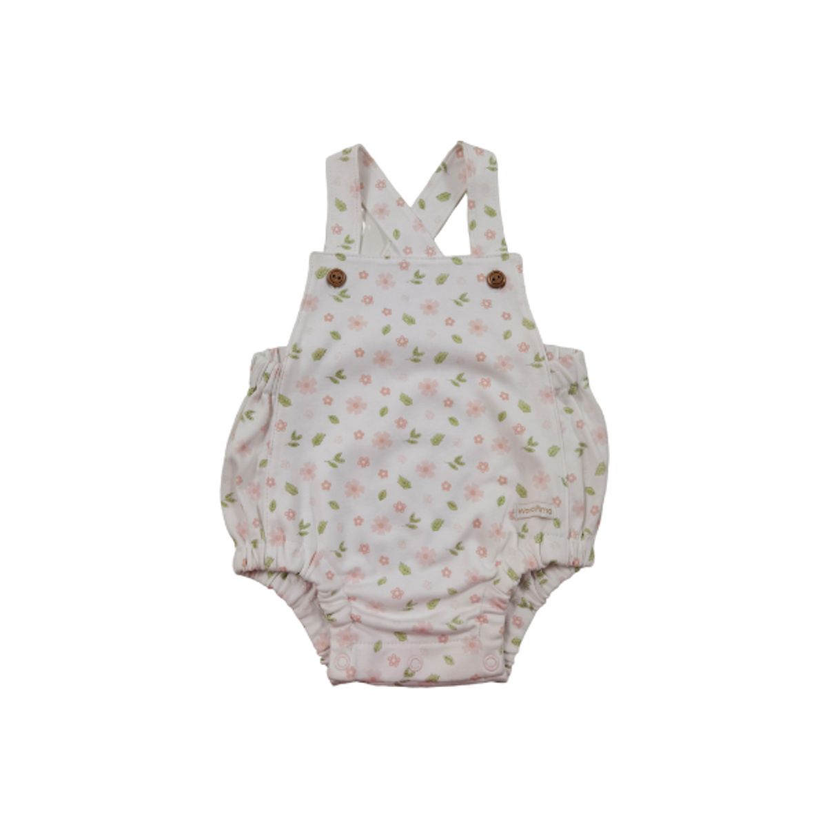 WAWA PIMA - OVEROL BOMBACHO FLORAL PARA BEBÉ 100%  ALGODÓN PIMA