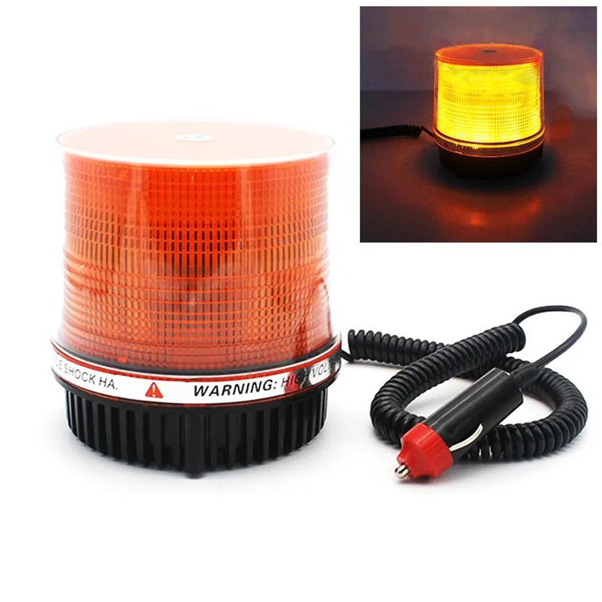 GENERICO - Circulina Led Estroboscópica 10 Led Base Magnética 12v Ambar