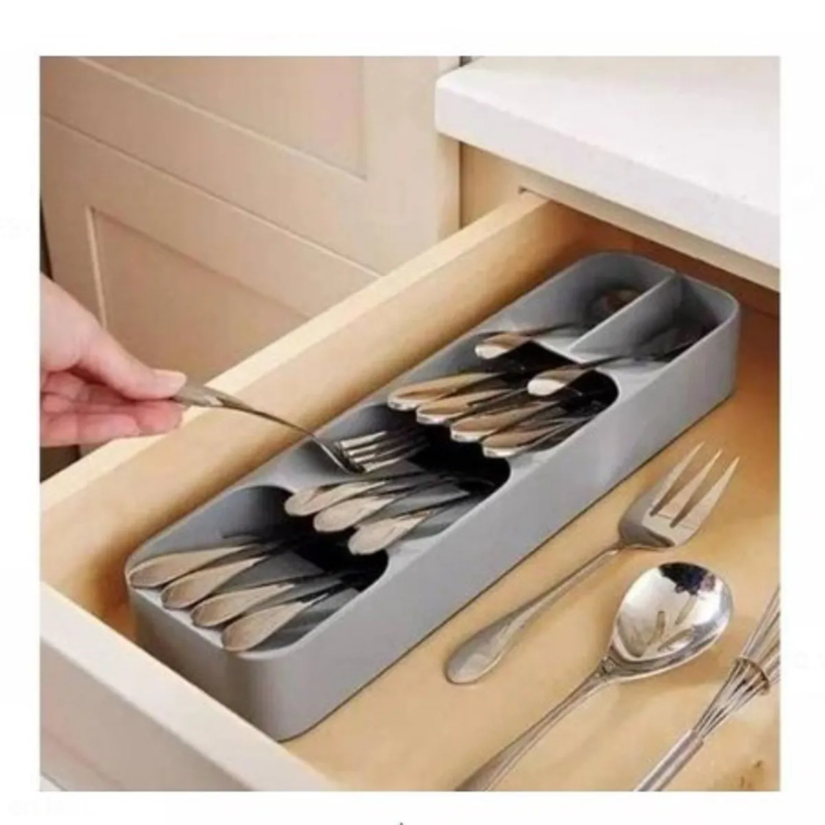 GENERICO - Organizador de cubiertos para  cocina A1 GRIS