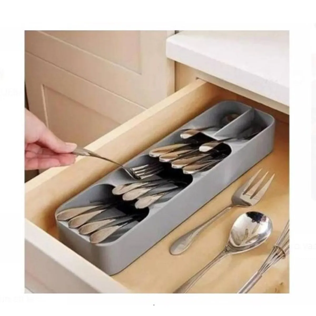 GENERICO - Organizador de cubiertos para  cocina A1 GRIS