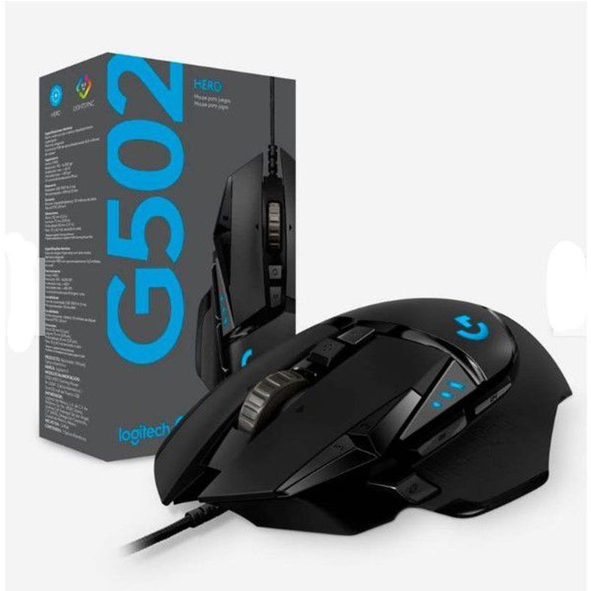 LOGITECH - MOUSE LOGITECH G502 HERO 16000 DPI RGB BLACK