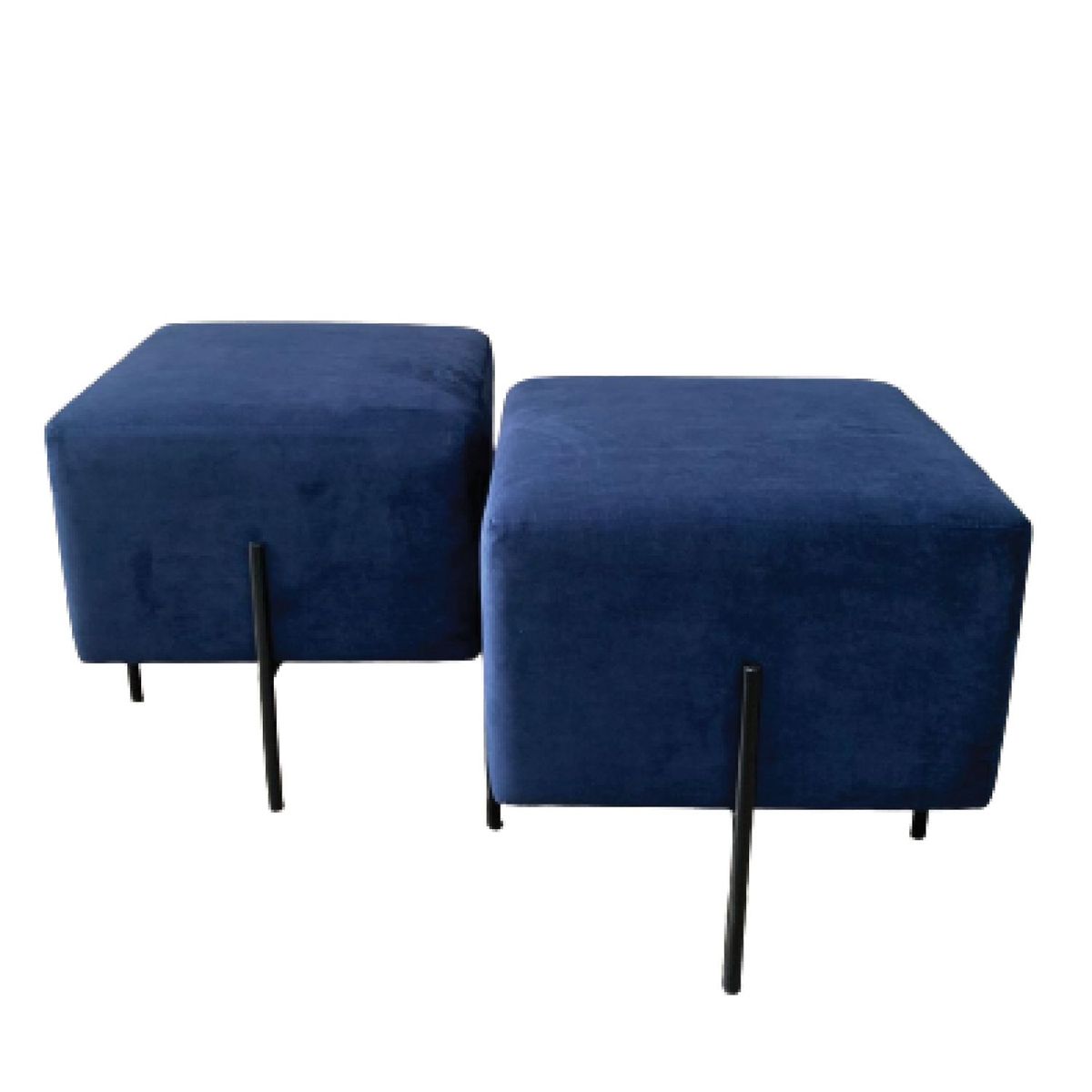 GENERICO - JUEGO POUF DANIEL CLASSIC AZUL DE 35CMX35CMX43CM
