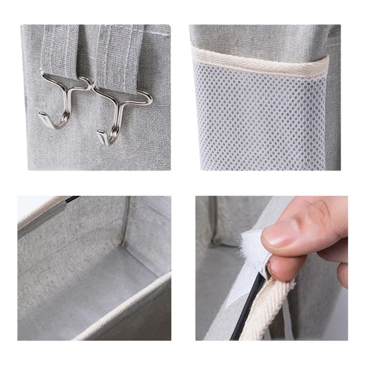 INSPIRA - Cesta de Almacenamiento Colgante de Tela con Bolsillos