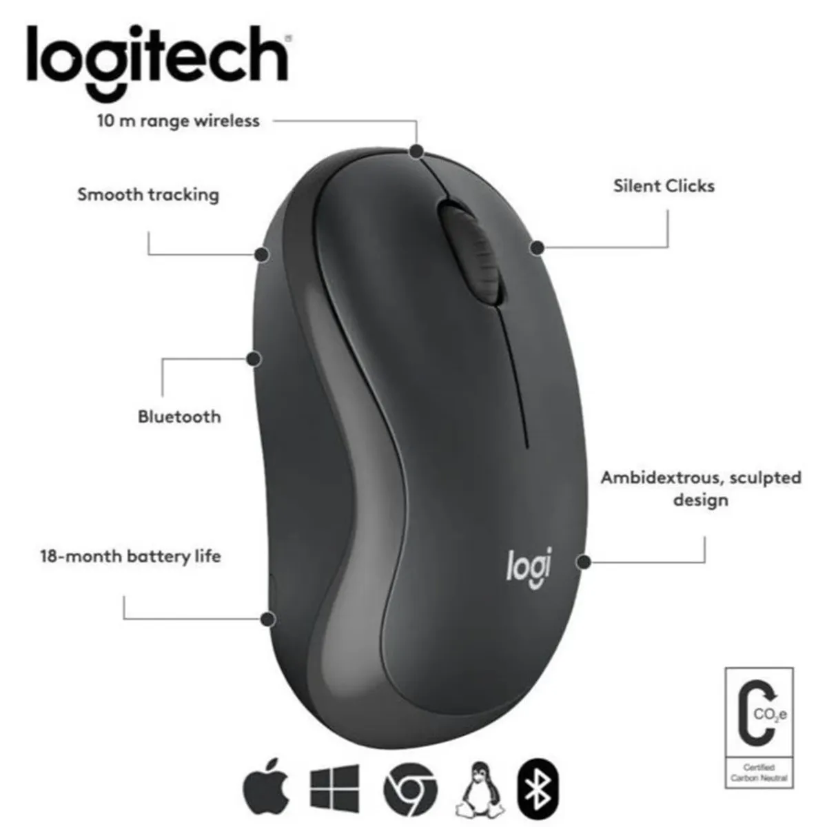 LOGITECH - Mouse Inalámbrico Logitech M240 Silent
