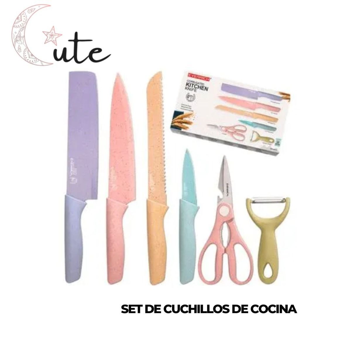GENERICO - SET DE CUCHILLOS DE COCINA 6 PIEZAS
