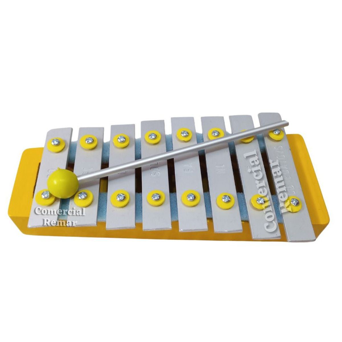 GENERICO - Instrumento Musical xilófono de ocho notas amarillo