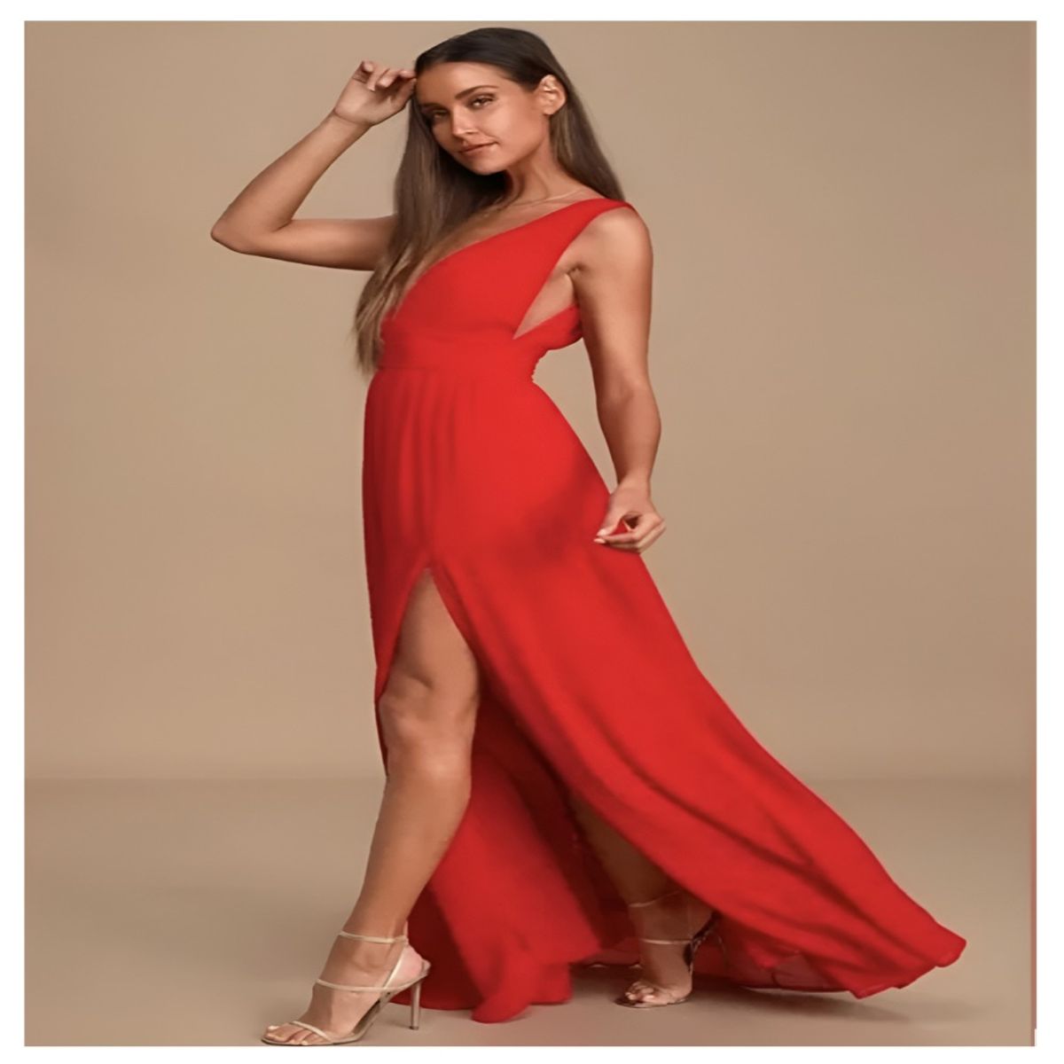 GENERICO - Vestido largo rojo Heavenly Hues - LULUS