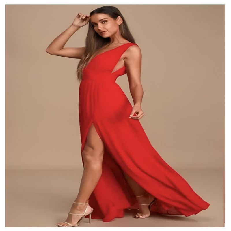 GENERICO - Vestido largo rojo Heavenly Hues - LULUS