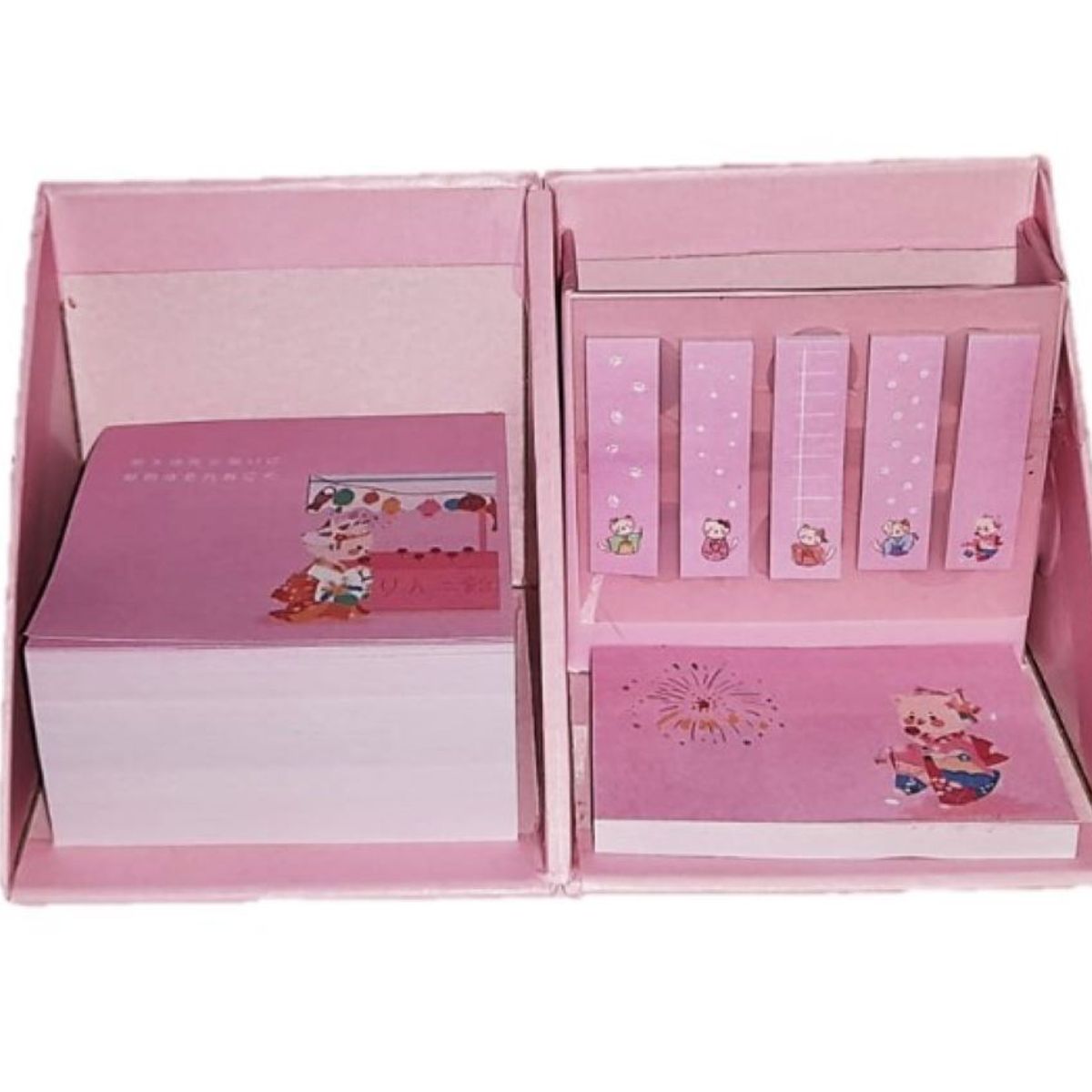 GENERICO - POSIT CON PORTA LAPICERO EN CUBO ROSADO