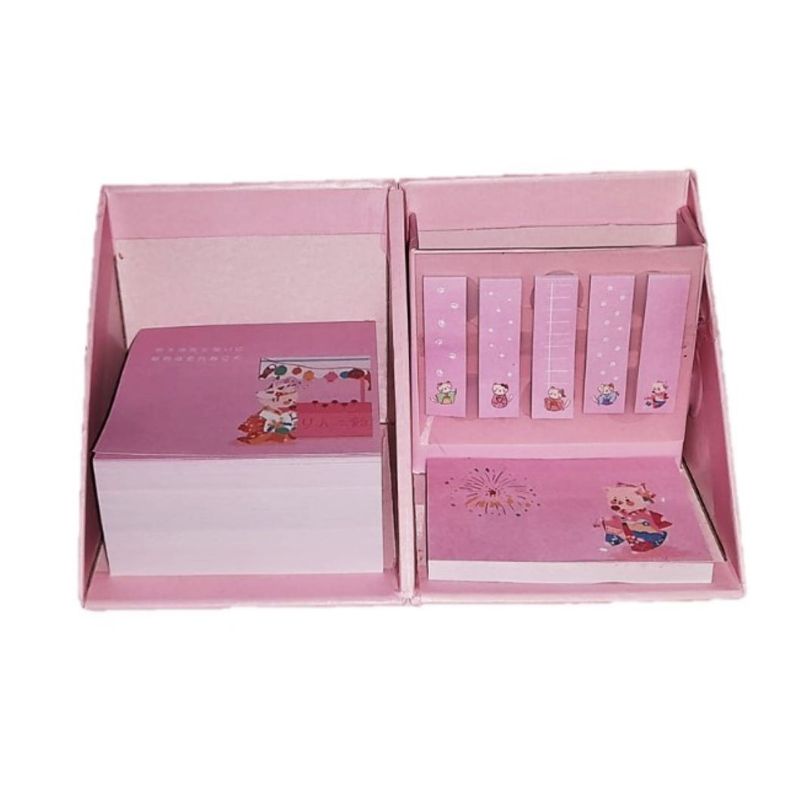 GENERICO - POSIT CON PORTA LAPICERO EN CUBO ROSADO