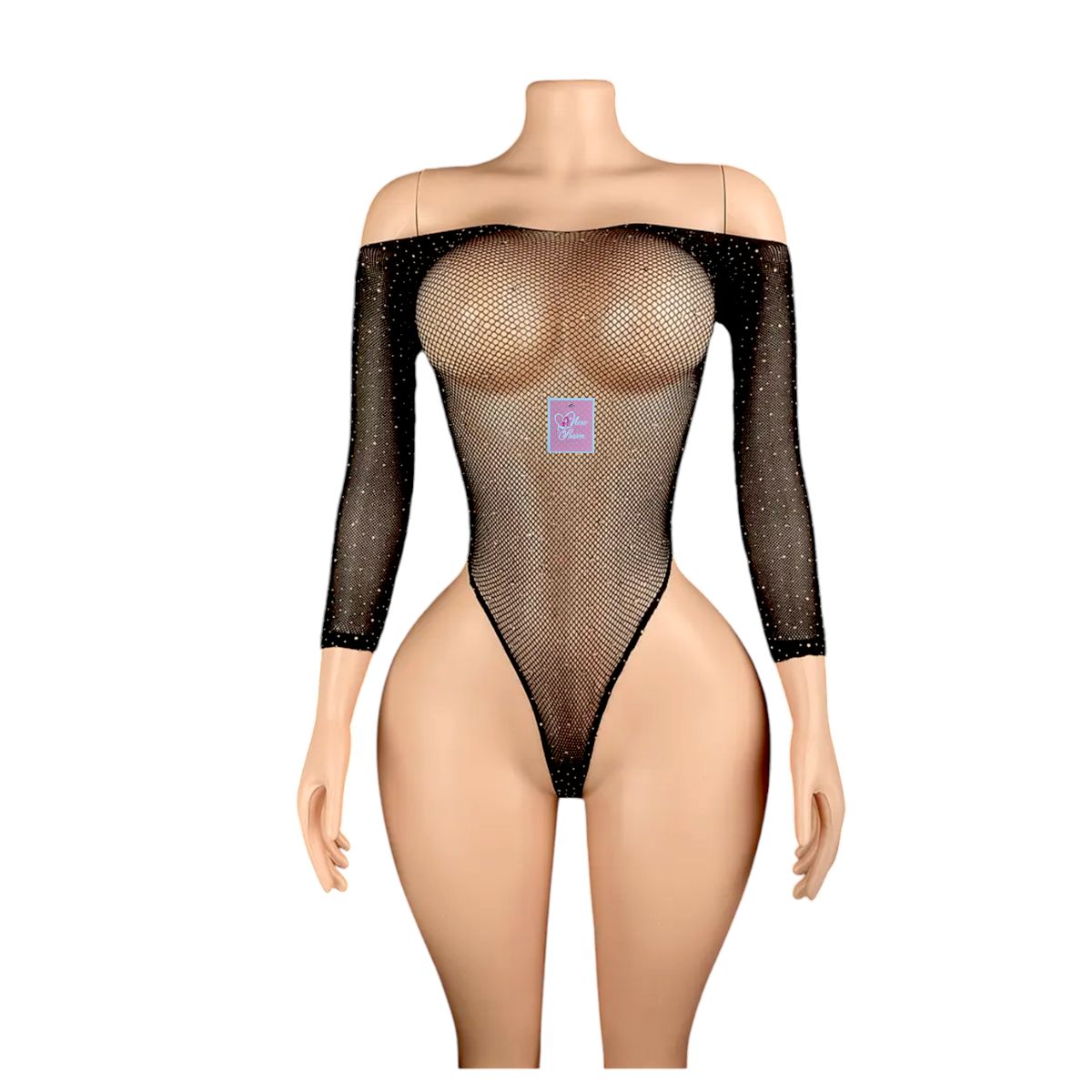 GENERICO - LENCERIA  MALLA  BODY BRILLOS  CATSUIT