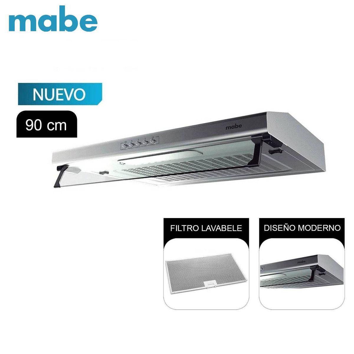 MABE - Campana Extractora MABE  90CM CMU9020PI0  - Inox