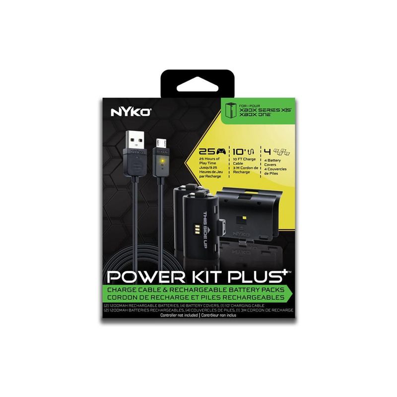 NYKO - Nyko Power Kit Plus Paquete De 2 Baterias Xbox Series X y One Cable V8.