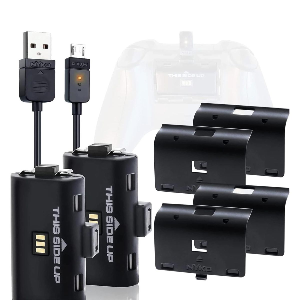 NYKO - Nyko Power Kit Plus Paquete De 2 Baterias Xbox Series X y One Cable V8.