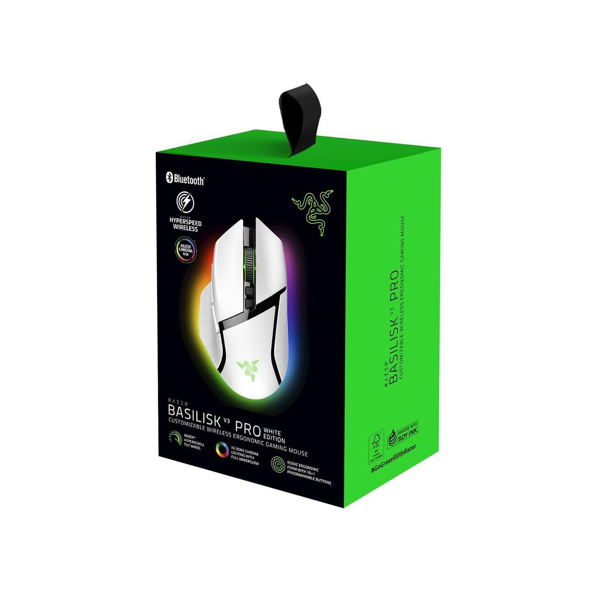 RAZER - Mouse Gamer Razer Basilisk V3 Pro 30K Dpi BtUsb-C Chroma White